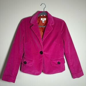 Talbots Fuchsia Corduroy Blazer SZ 8P Preppy Office Barbiecore Academia